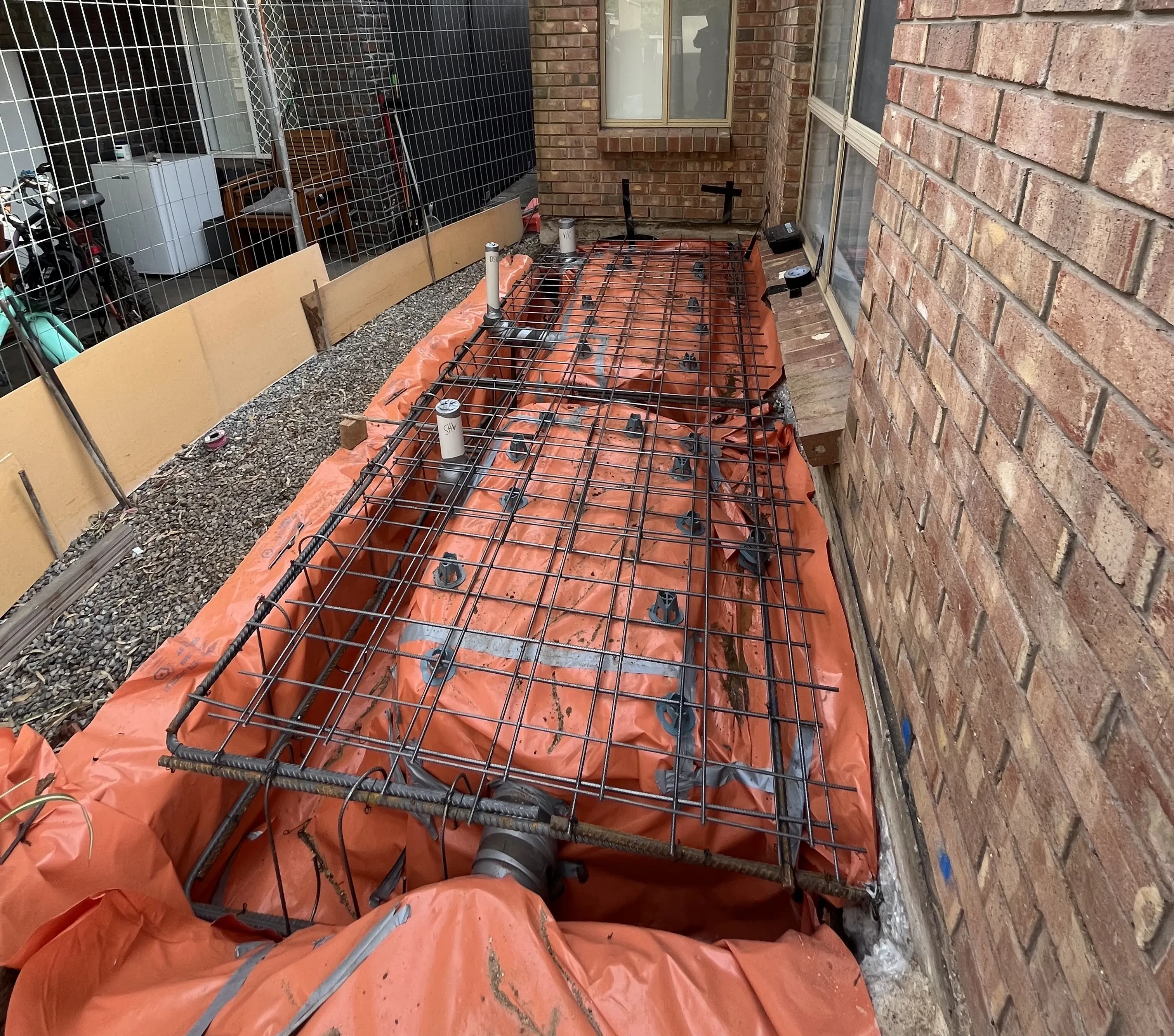 Small excavation and site works at the side of a home